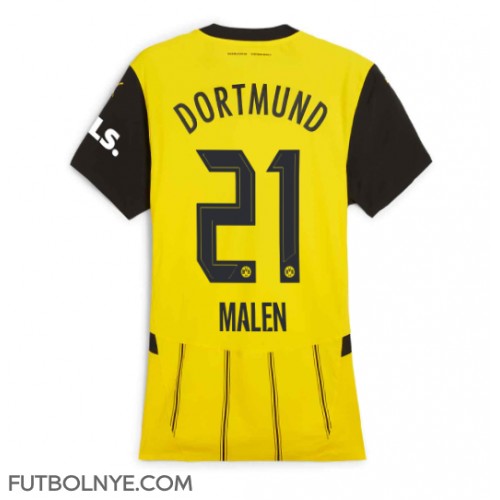 Camiseta Borussia Dortmund Donyell Malen #21 Primera Equipación para mujer 2024-25 manga corta